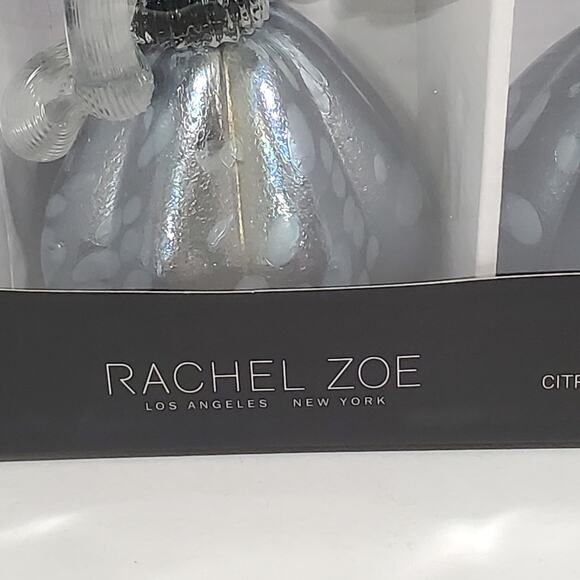 Rachel Zoe Set of 3 Pumpkins Halloween Fall Thanksgiving Blue Black Glass New - Picture 4 of 16